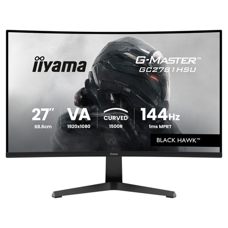 Iiyama G-Master Black Hawk G2471HS-B1 27 zakrzywiony monitor do gier (czarny, HDMI, DisplayPort, 2x USB, 144 Hz)
