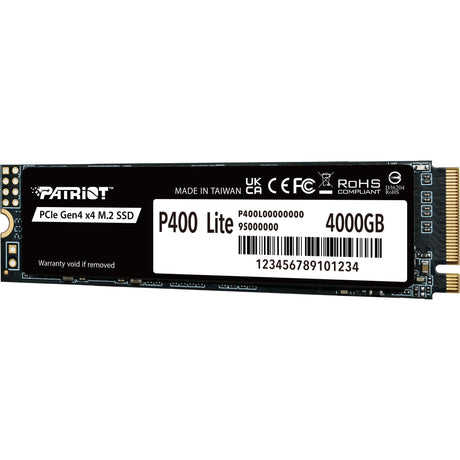 Patriot p400 lite 4 tb ssd (czarno-biały, p400lp4kgm28h, pcie 4.0 x4, nvme 1.4, m.2 2280)