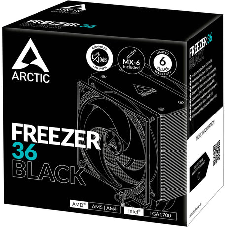 Chłodnica procesora Arctic Zamrażarka 36 (czarna, 4-pin PWM)