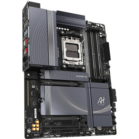 Płyta główna Gigabyte B850 AI Top Socket AM5 (czarno-szara, RAID, 2x 10 GB LAN, Wi-Fi 7, BT, dźwięk, ATX)