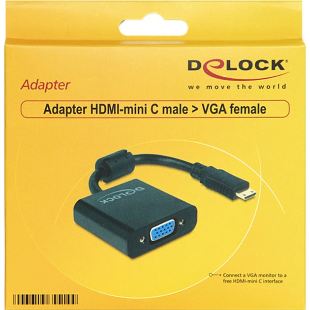 Delock adapter mini HDMI-C (męski) > VGA (żeński) (czarny, 0,24 m)