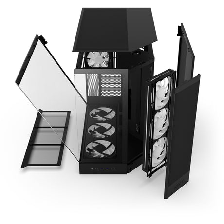 Obudowa midi tower Nzxt h9 flow rgb+ (czarna (matowa) | 2x usb-a | 1x usb-c | rgb | szkło hartowane)
