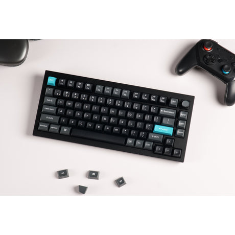 Keychron q1 ultra-m3 8k bezprzewodowa, niestandardowa klawiatura mechaniczna (czarna, układ amerykański (qwerty), jedwabny pom brązowy, 75%, rgb, hot swap, 8k, 2,4 ghz | bluetooth 5.2 | usb-c)