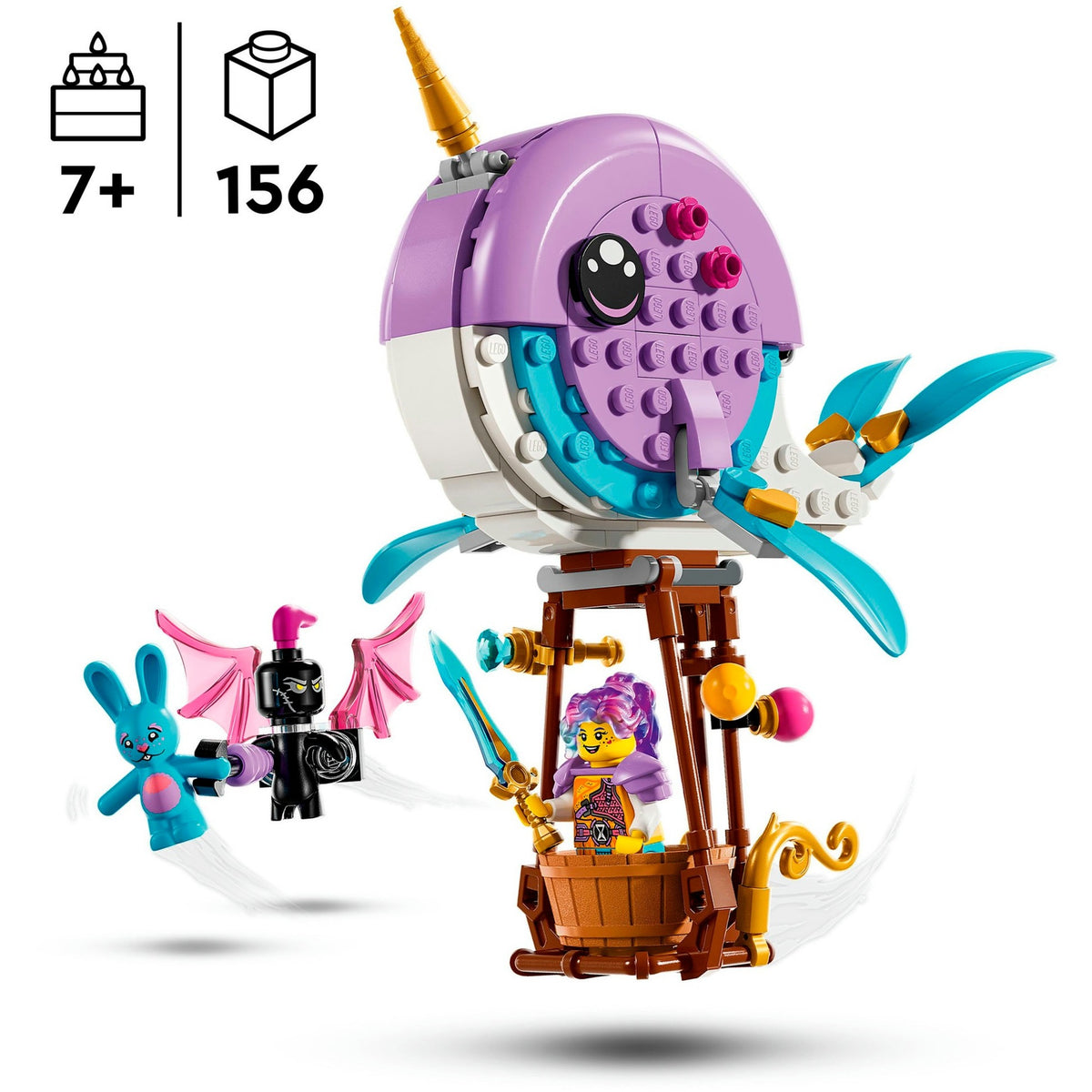 Lego dreamzzz - zabawka konstrukcyjna balonu narwala na ogrzane powietrze Izzie (71472)