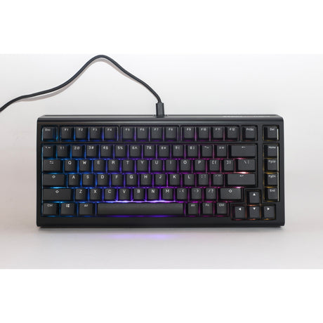 Ducky rzutowany tinker 75 z qmk przez klawiaturę mechaniczną rgb (czarny, układ amerykański (qwerty), wiśniowy mx niebieski, 75%, diody led rgb, podwójny strzał pbt, możliwość wymiany podczas pracy, mocowanie uszczelki)