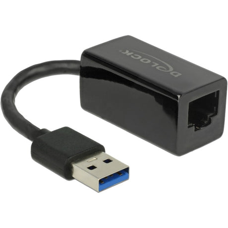 Delock superspeed USB-A (USB 3.1 Gen 1) męski > Kompaktowy adapter Gigabit LAN 10 100 1000 Mbps (czarny, 12,7 centymetra)