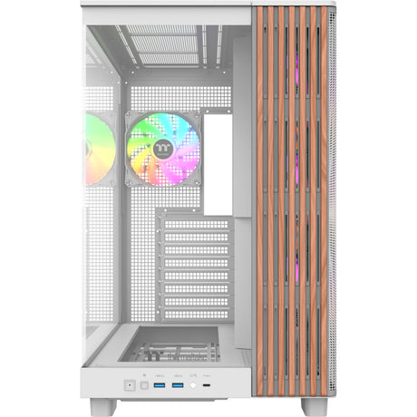 Obudowa Thermaltake View 380 XL WS ARGB MIDI Tower (biały kolor drewna | 2x USB-A | 1x USB-C | RGB | szkło hartowane)