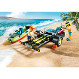 Playmobil rodzinna zabawa - wózek plażowy z zabawkami do budowy kajaków (70436)