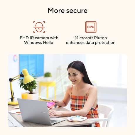 Asus vivobook 14 m1407ga-ly012w 14 copilot+ laptop (zilver | ryzen ai 7 445 | radeon 840m | 16 gb | 512 gd ssd)