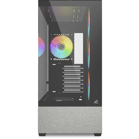 Obudowa midi tower Sharkoon ak7 argb (czarna | 2x USB-A | 1x USB-C | RGB | szkło hartowane)