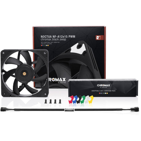 Wentylator do obudowy wymiennej Noctua nf-a12x15 pwm chromax.black. (czarny, 120 x 120 x 15 mm)