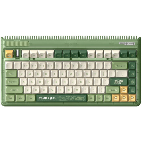 Bezprzewodowa klawiatura mechaniczna kempingowa Iqunix og80 (zielona, układ amerykański (qwerty), wiśnia mx czerwona, 80% (tkl), diody rgb, możliwość wymiany podczas pracy, pbt, 2,4 GHz | bluetooth 5.1 | usb-c)