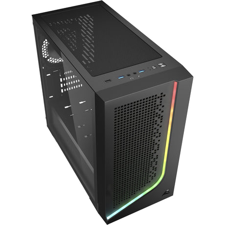 Obudowa midi tower Sharkoon j1000 argb (czarna | 3x usb-a | rgb | szkło hartowane)