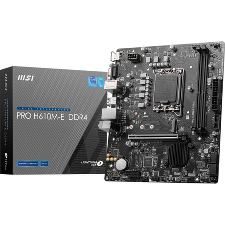 Płyta główna MSI Pro H610M-E DDR4 Socket 1700 (czarna, GB-LAN, dźwięk, µATX)