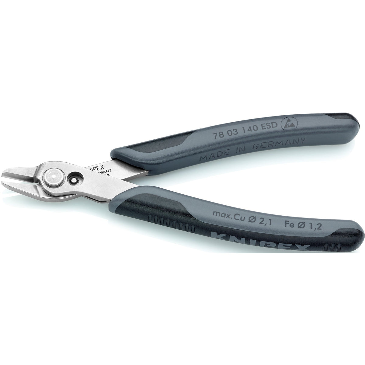 Knipex Electronic Super Knips XL ESD 78 03 140 Szczypce dla elektroników ESD (szare)