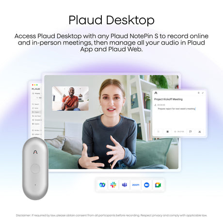 Dyktafon Plaud Notepin (srebrny, 64 GB, Bluetooth 5.2 BLE (Bluetooth low Energy) Wi-Fi)