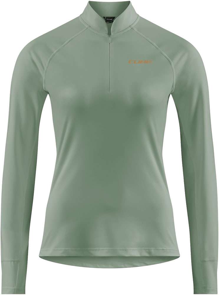 Cube half zip - damska koszulka z długim rękawem