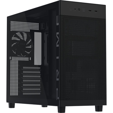 Asus Prime Ap303 - Obudowa Midi Tower z panelem ze szkła hartowanego (czarna | 2x USB-A | 1x USB-C | Szkło hartowane)