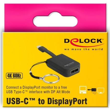 Delock Brelok na klucze z adapterem USB-C > Displayport (czarny, 4k 60hz)
