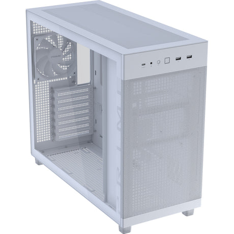 Asus Prime Ap303 - Obudowa Midi Tower z panelem ze szkła hartowanego (biała | 2x USB-A | 1x USB-C | Szkło hartowane)