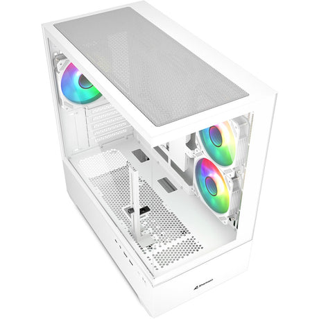 Obudowa mini tower Sharkoon mk6 rgb (biała | 2x usb-a | 1x usb-c | rgb | szkło hartowane)