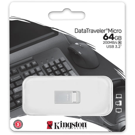 Pendrive Kingston Data Traveller micro 64 GB (srebrny, dtmc3g2 64 GB, USB 3.2 gen 1)