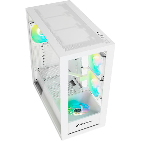 Sharkoon rebel c60 rgb obudowa midi tower (biała | 2x usb-a | 1x usb-c | rgb | szkło hartowane)