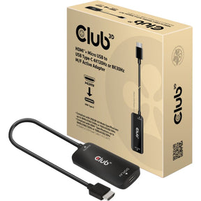 Adapter Club 3D HDMI+ Micro USB na USB-C (czarny)