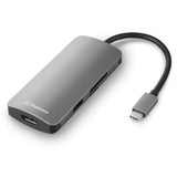 Stacja dokująca wieloportowego adaptera Sharkoon USB 3.0 typu C (ciemnoszary, HDMI, USB-C 3.2 (5 Gbit s), 3x USB-A 3.2 (5 Gbit s), microSD, SD)