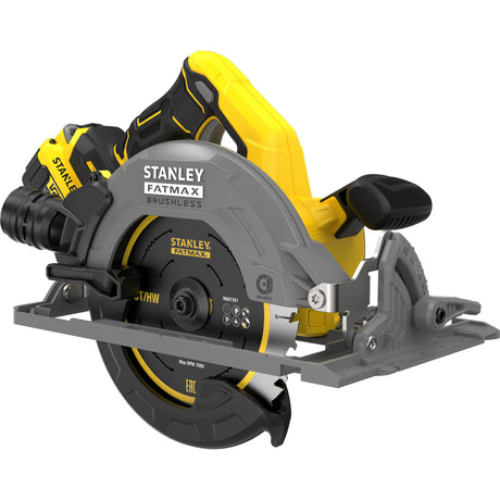 Piła tarczowa Stanley Fatmax v20 18 V Ręczna piła tarczowa 190 mm (czarno-żółta, akumulator i ładowarka w zestawie, z walizką)