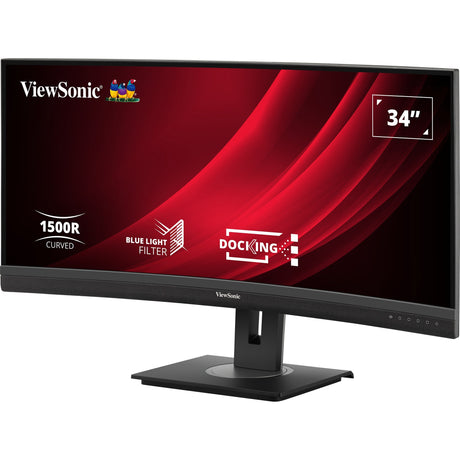 Zakrzywiony monitor dokujący Viewsonic UwQHD VG3456C 34 Ultrawide (czarny (matowy), 2x HDMI, 1x Display Port, USB-A, USB-B, USB-C, LAN, Audio)