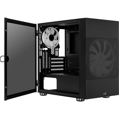 Obudowa mini tower Aerocool atomic v2 (czarna | 2x USB-A | okienko)