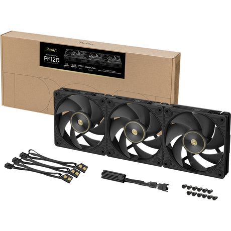 Wentylator Asus proart pf120 - potrójne wentylatory do obudowy (czarne, 3 sztuki, 120 x 120 x 28 mm, 3 sztuki)