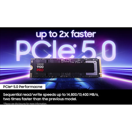 Samsung mz-vap4t0bw 9100 pro pcie® 5.0 nvme™ m.2 SSD — 4 TB, 4 TB, M.2, 14800 MB s