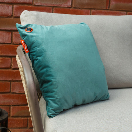 Bezprzewodowa poduszka grzewcza Cosy una Velvet 45 x 45 cm (niebiesko-zielona, ​​power bank 5000 mah)