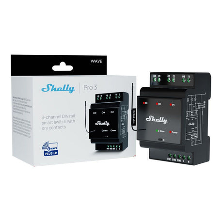 Przekaźnik Shelly Qubino Wave Pro 3 (czarny, z-wave)