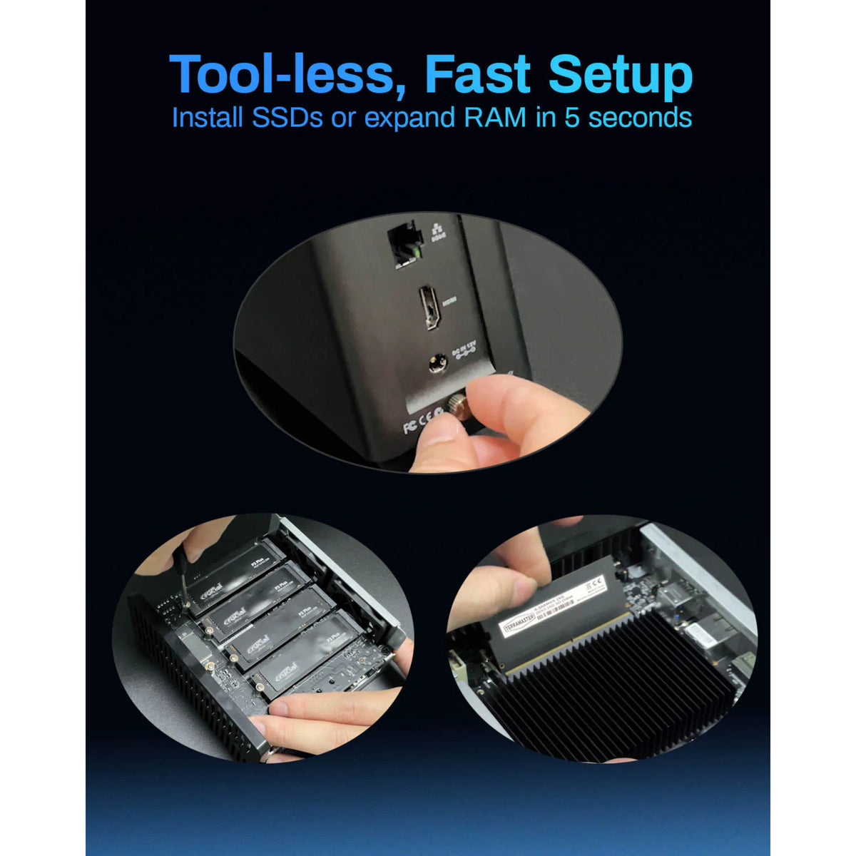 Terramaster f4 SSD NAS (czarny, 1x 5GBE, HDMI, USB)