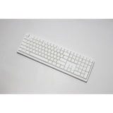 Ducky zero 6108 czysta biała mechaniczna klawiatura do gier rgb (biała, układ amerykański (qwerty), wiśnia mx2a czerwona, 100%, diody rgb, double-shot pbt, hot swap, 2,4 ghz | bluetooth | usb-c)
