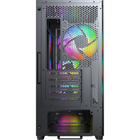 Obudowa midi tower Montech x5m (czarna | 2x USB-A | 1x USB-C | RGB | szkło hartowane)
