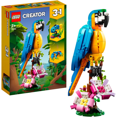 Lego Creator 3w1 egzotyczna papuga - żaba - ryba - zestaw zabawek dla dzieci - 31136