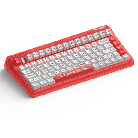 Bezprzewodowa klawiatura mechaniczna Iqunix OG80 Joy Vendor (szara, układ amerykański (QWERTY), Cherry MX Brown, 80% (TKL), diody LED RGB, możliwość wymiany podczas pracy, PBT, 2,4 GHz | Bluetooth 5.1 | USB-C)