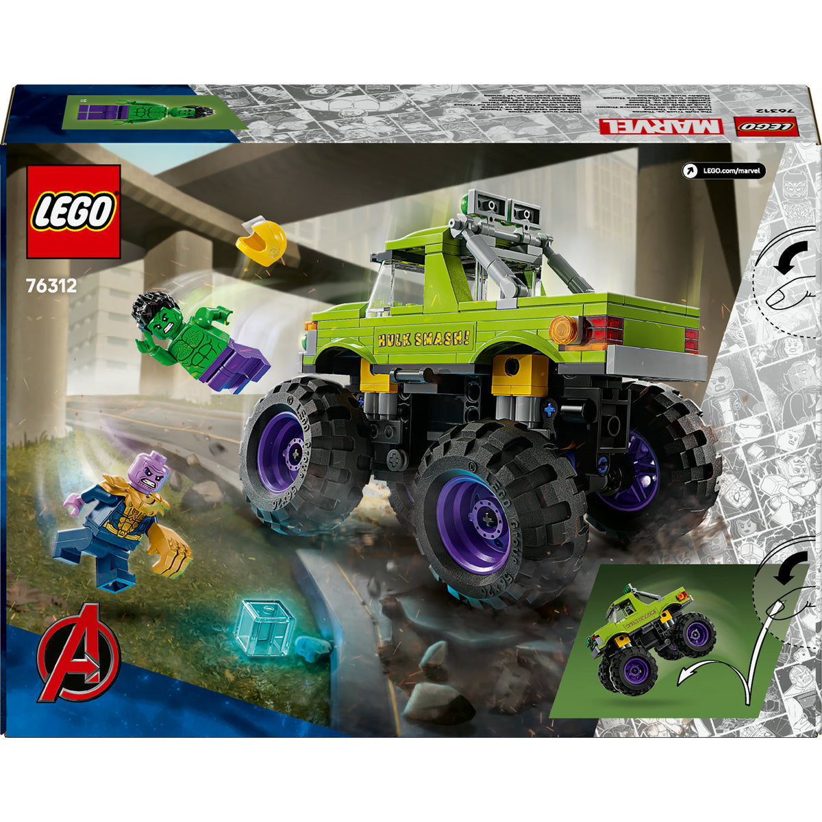 Lego Marvel: Hulk kontra Thanos - zabawki superbohaterskie - 76312