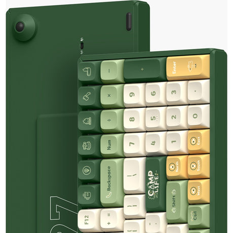 Bezprzewodowa klawiatura mechaniczna kempingowa Iqunix f97 (zielona, układ amerykański (qwerty), wiśniowy mx brązowy, 96%, diody rgb, możliwość wymiany podczas pracy, pbt, 2,4 GHz | bluetooth 5.1 | usb-c)