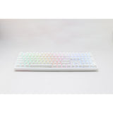 Ducky zero 6108 czysta biała mechaniczna klawiatura do gier rgb (biała, układ amerykański (qwerty), wiśnia mx2a speed silver, 100%, diody rgb, double-shot pbt, hot swap, 2,4 ghz | bluetooth | usb-c)