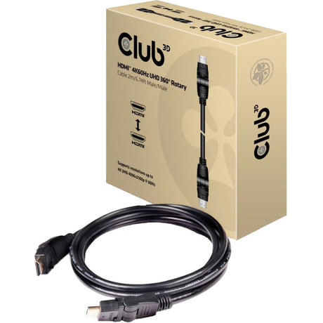 Kabel obrotowy Club 3D HDMI 2.0 360° (czarny, 2 metry, 4K 60 Hz)