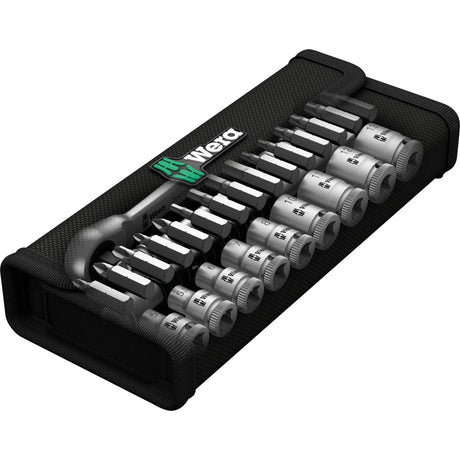Zestaw grzechotek Wera 8100 sa 7 Zyklop Metal, przebijany kwadrat 1 4 zestaw narzędzi (28 sztuk)