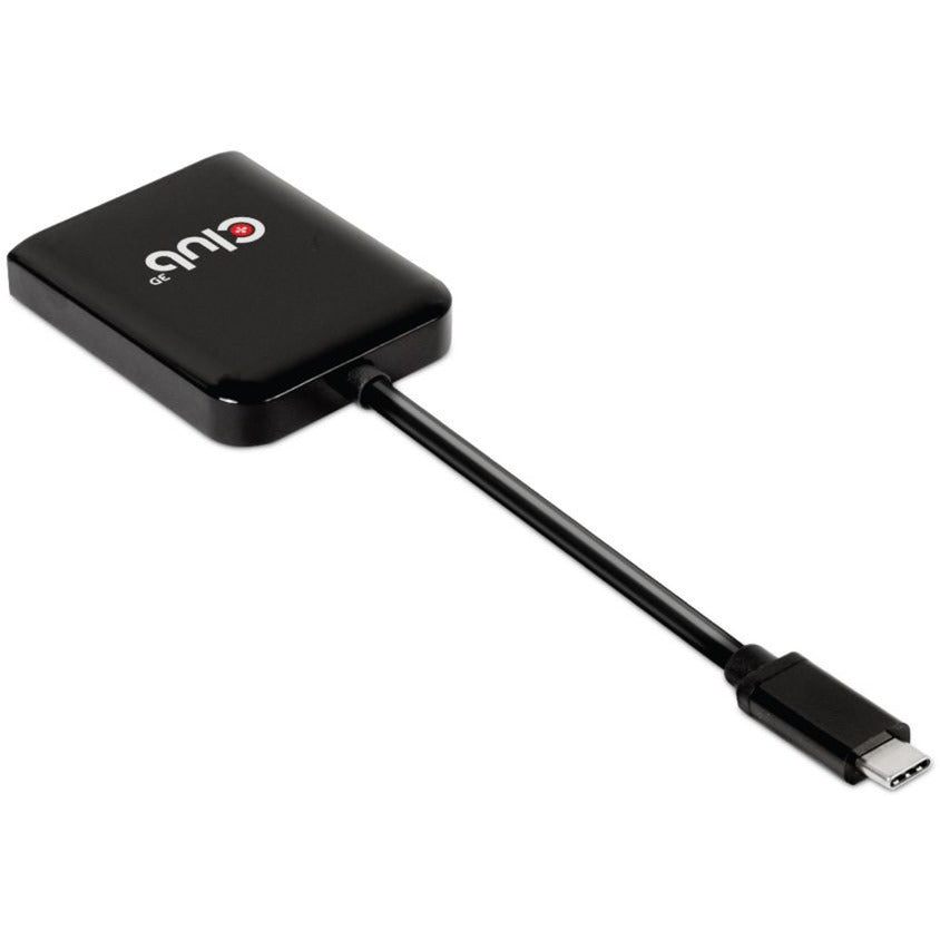Club 3D USB 3.2 Gen2 Type-C (tryb alternatywny DP) do podwójnego monitora DisplayPort 4K60 Hz M F MST Hub DisplayPort Splitter (czarny)