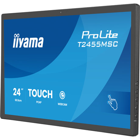 Monitor Iiyama prolite t2455msc-b2 23,8 z ekranem dotykowym (czarny, 120 hz, hdmi, displayport, audio, usb, kamera internetowa, dotykowy)