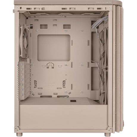 Asus proart pa401 wood Edition - obudowa midi tower z panelem siatkowym (beżowy kolor drewna | 2x USB-A | 1x USB-C)