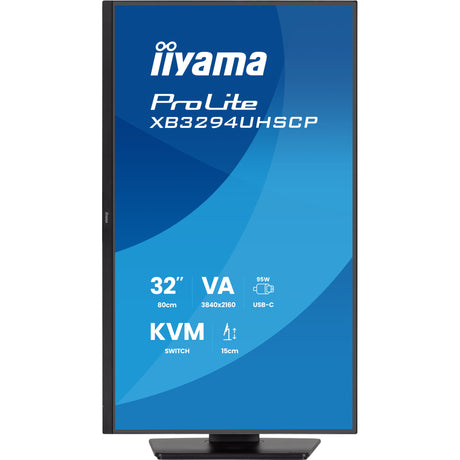 Monitor Iiyama Prolite xb3294uhscp-b1 31,5 4k UHD (czarny, 2x hdmi, display port, 2x usb-a, 3x usb-c)